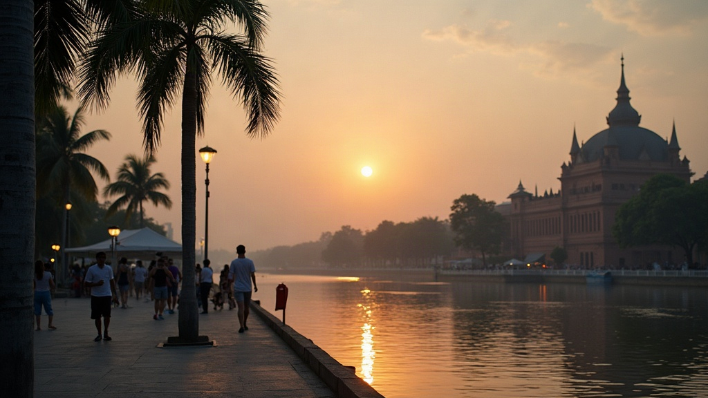Paysage cambodgien au petit matin, vue complementaire