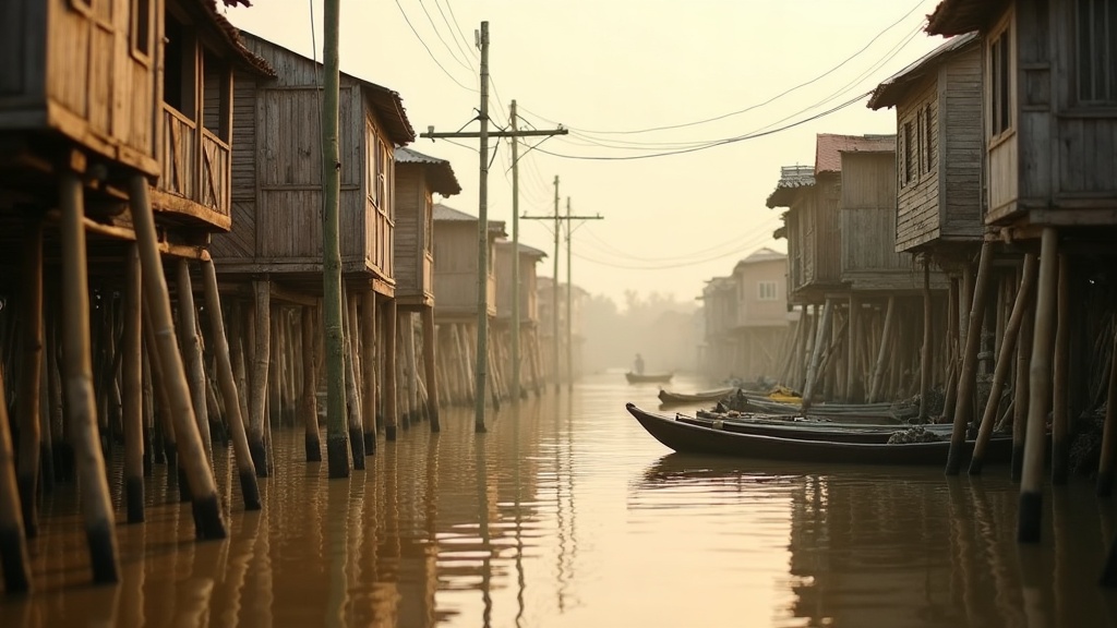 Paysage cambodgien au petit matin, vue complementaire